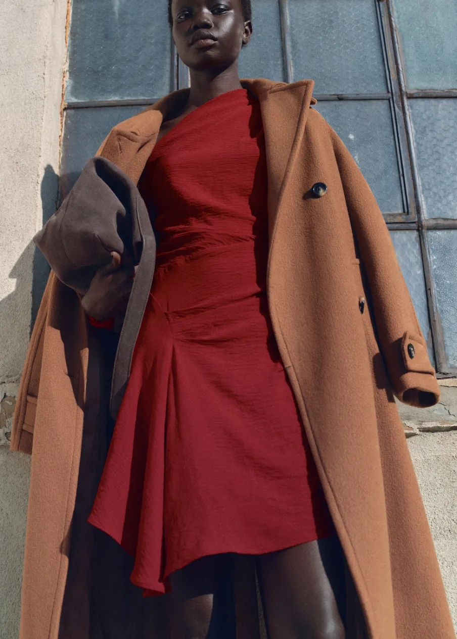 MANGO Sukienki I Kombinezony*Sukienka asymetryczna z drapowaniem