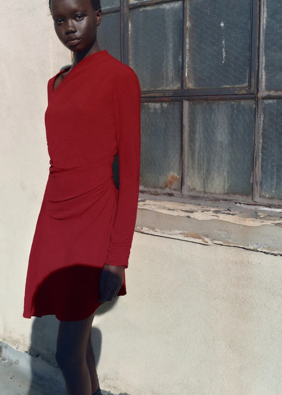 MANGO Sukienki I Kombinezony*Sukienka asymetryczna z drapowaniem