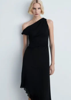 MANGO Sukienki I Kombinezony*Sukienka asymetryczna z drapowaniem