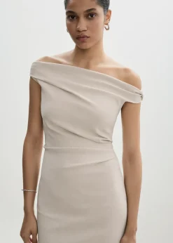 MANGO Sukienki I Kombinezony*Sukienka asymetryczna z drapowaniem