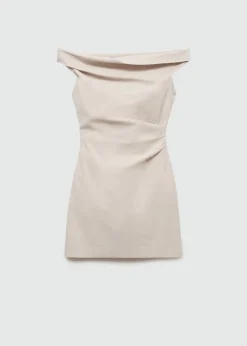 MANGO Sukienki I Kombinezony*Sukienka asymetryczna z drapowaniem