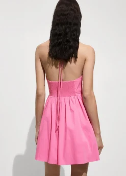 MANGO Sukienki I Kombinezony*Sukienka bawełniana ze szczypankami na dekolcie