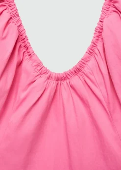 MANGO Sukienki I Kombinezony*Sukienka bawełniana ze szczypankami na dekolcie