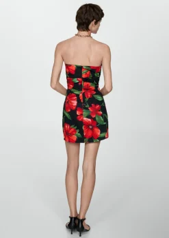 MANGO Sukienki I Kombinezony*Sukienka bez ramiączek w kwiaty