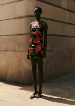 MANGO Sukienki I Kombinezony*Sukienka bez ramiączek w kwiaty