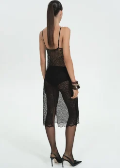 MANGO Sukienki I Kombinezony*Sukienka bieliźniana z gipiury