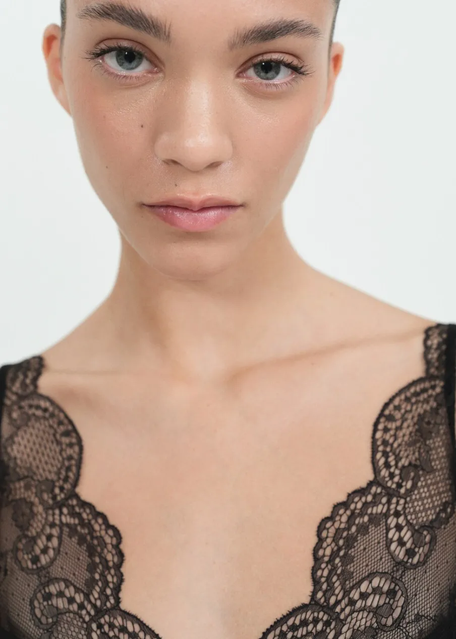 MANGO Sukienki I Kombinezony*Sukienka bieliźniana z gipiury