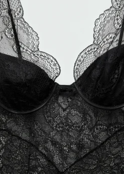 MANGO Sukienki I Kombinezony*Sukienka bieliźniana z gipiury