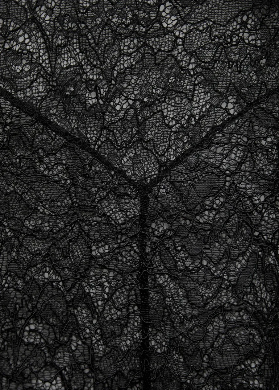 MANGO Sukienki I Kombinezony*Sukienka bieliźniana z gipiury