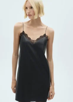 MANGO Sukienki I Kombinezony*Sukienka bieliźniana z imitacji skóry