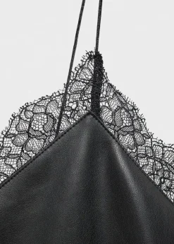 MANGO Sukienki I Kombinezony*Sukienka bieliźniana z imitacji skóry