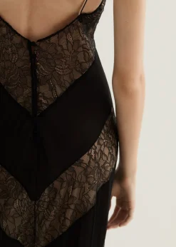 MANGO Sukienki I Kombinezony*Sukienka bieliźniana z koronkowymi wstawkami