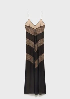 MANGO Sukienki I Kombinezony*Sukienka bieliźniana z koronkowymi wstawkami