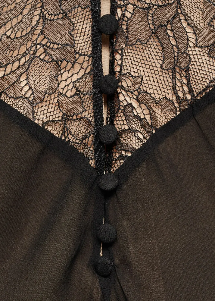 MANGO Sukienki I Kombinezony*Sukienka bieliźniana z koronkowymi wstawkami