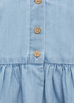 Dzieci MANGO Sukienki I Kombinezony*Sukienka dżinsowa z kwiatowym haftem