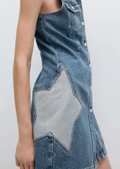 MANGO Sukienki I Kombinezony*Sukienka dżinsowa z motywem gwiazdy