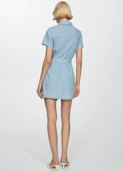 MANGO Sukienki I Kombinezony*Sukienka dżinsowa z paskiem