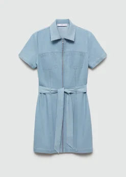MANGO Sukienki I Kombinezony*Sukienka dżinsowa z paskiem