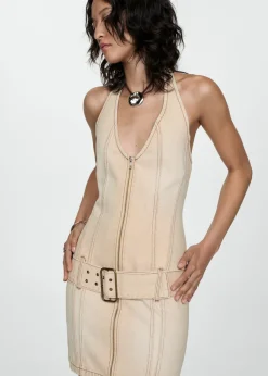 MANGO Sukienki I Kombinezony*Sukienka dżinsowa z paskiem