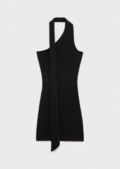 MANGO Sukienki I Kombinezony*Sukienka dzianinowa wiązana na szyi