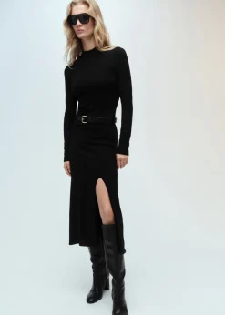 MANGO Sukienki I Kombinezony*Sukienka dzianinowa z rozcięciem