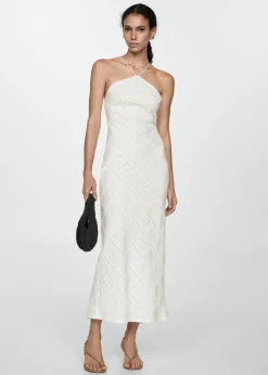 MANGO Sukienki I Kombinezony*Sukienka haftowana z dekoltem halter