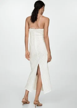 MANGO Sukienki I Kombinezony*Sukienka haftowana z dekoltem halter