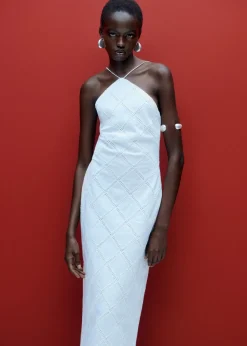 MANGO Sukienki I Kombinezony*Sukienka haftowana z dekoltem halter