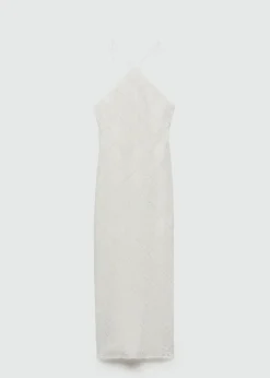 MANGO Sukienki I Kombinezony*Sukienka haftowana z dekoltem halter