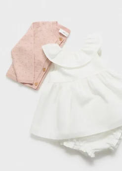 Dzieci MANGO Sukienki/pajacyki*Sukienka i majteczki z bawełny z falbankami