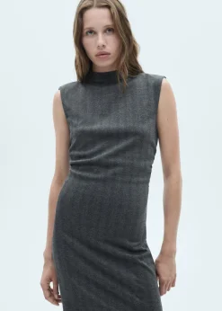 MANGO Sukienki I Kombinezony*Sukienka jodełkowy deseń