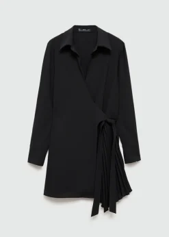 MANGO Sukienki I Kombinezony*Sukienka kopertowa z plisowaniem