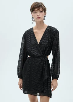 MANGO Sukienki I Kombinezony*Sukienka kopertowa z wycięciami po bokach