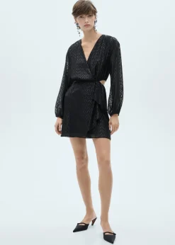 MANGO Sukienki I Kombinezony*Sukienka kopertowa z wycięciami po bokach