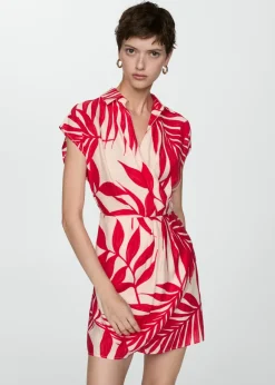 MANGO Sukienki I Kombinezony*Sukienka kopertowa ze wzorem