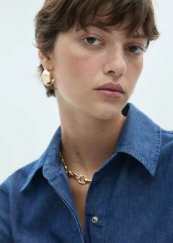 MANGO Sukienki I Kombinezony*Sukienka koszulowa dżinsowa