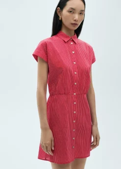 MANGO Sukienki I Kombinezony*Sukienka koszulowa z bawełny w paski