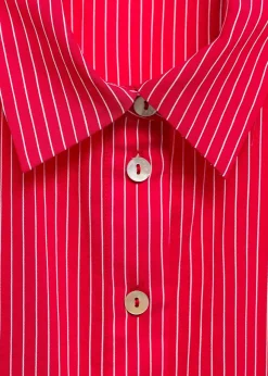 MANGO Sukienki I Kombinezony*Sukienka koszulowa z bawełny w paski