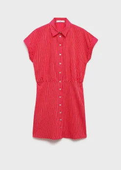 MANGO Sukienki I Kombinezony*Sukienka koszulowa z bawełny w paski