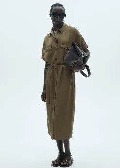 MANGO Sukienki I Kombinezony*Sukienka koszulowa z lyocellu wiązana w pasie