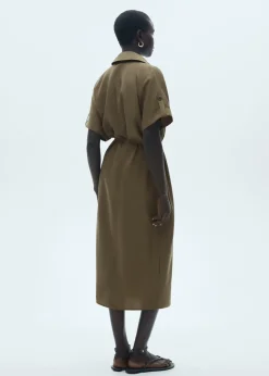 MANGO Sukienki I Kombinezony*Sukienka koszulowa z lyocellu wiązana w pasie