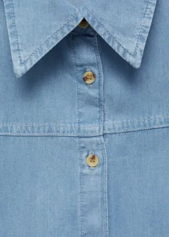 MANGO Sukienki I Kombinezony*Sukienka koszulowa z lyocellu wiązana w pasie