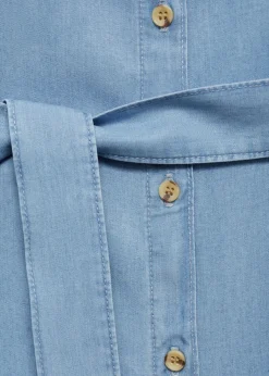 MANGO Sukienki I Kombinezony*Sukienka koszulowa z lyocellu wiązana w pasie