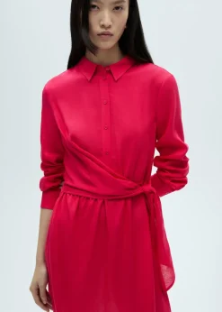 MANGO Sukienki I Kombinezony*Sukienka koszulowa z ozdobnym wiązaniem