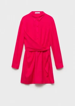 MANGO Sukienki I Kombinezony*Sukienka koszulowa z ozdobnym wiązaniem