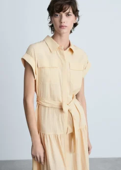 MANGO Sukienki I Kombinezony*Sukienka koszulowa z ozdobnym wiązaniem