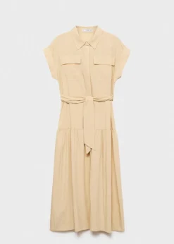 MANGO Sukienki I Kombinezony*Sukienka koszulowa z ozdobnym wiązaniem