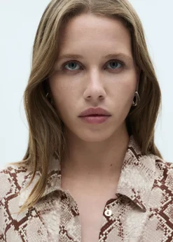 MANGO Sukienki I Kombinezony*Sukienka koszulowa ze wzorem wężowej skóry