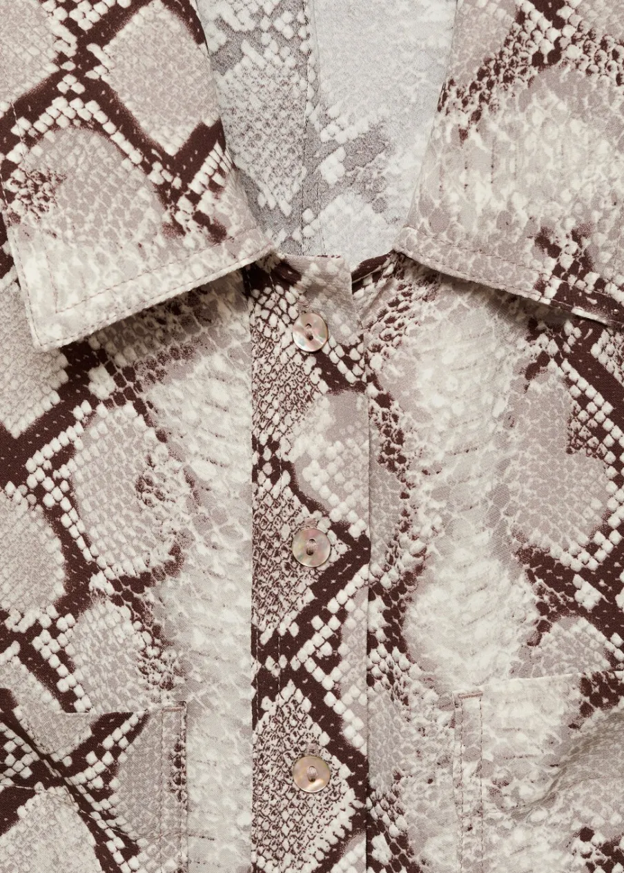 MANGO Sukienki I Kombinezony*Sukienka koszulowa ze wzorem wężowej skóry