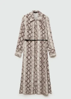 MANGO Sukienki I Kombinezony*Sukienka koszulowa ze wzorem wężowej skóry